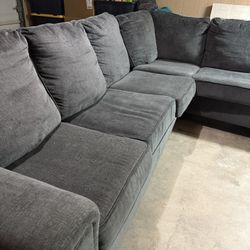 Grey L Sectional Sofa 