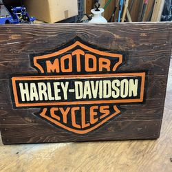 DIY Wooden Carved Harley Davidson Sign