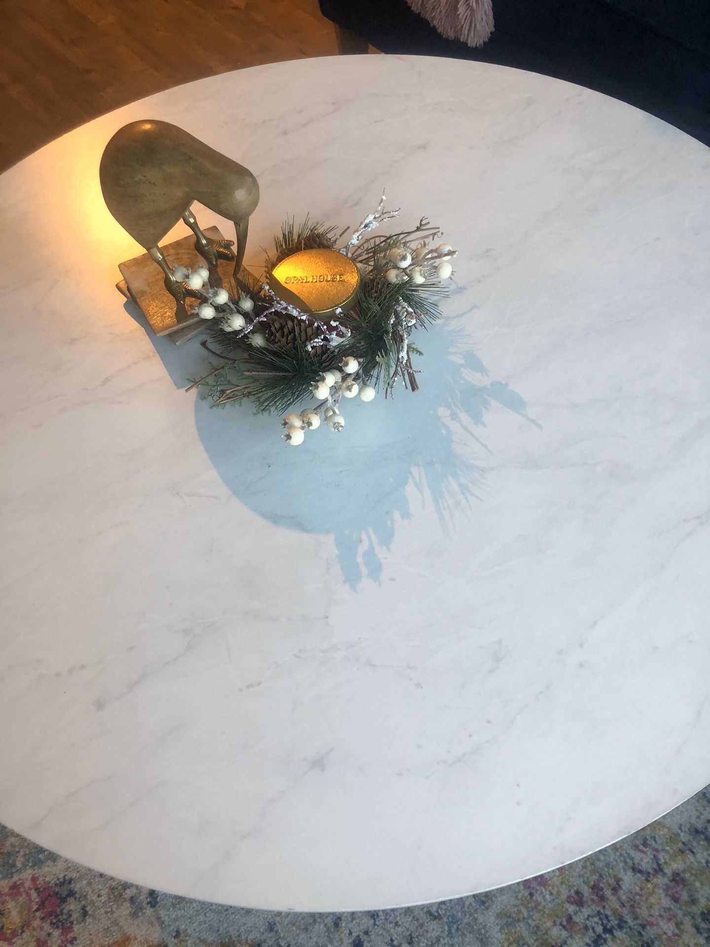 Gold Marble coffee table with X-base