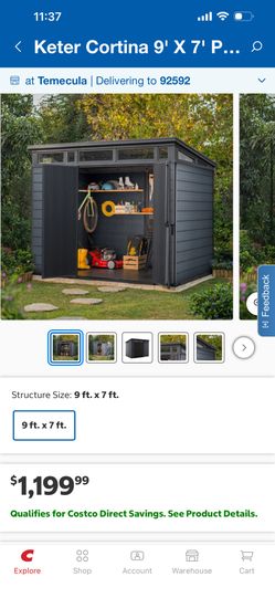 Keter Cortina 9' x 7' Premium Modern Outdoor Storage Shed