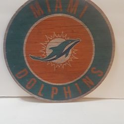 Miami Dolphins Wood Sign