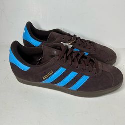 Adidas Men's Gazelle Shadow Brown Sky Rush Blue Sneakers Size 10.5 NIB JH5392