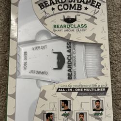 Beardclass: Beard Shaping Tool - 8 in 1 Multi-liner Beard Shaper Template Comb - (Clear)