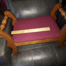 Vtg Wood Foot Stool