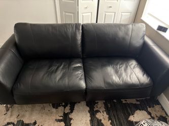 Black leather couch