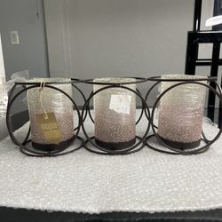 Triple Hurricane Candle Holder