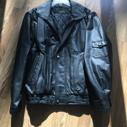 LEATHER MOTORCYCLE JACKET SIZE -L Made by McGriffin Brand New