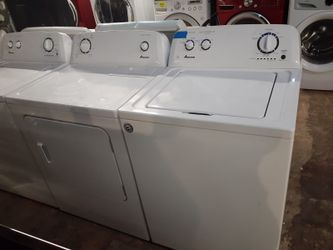 Amana top load washer and dryer set working perfectly with 4 months warranty