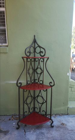 Metal and Wood Corner Decorative Shelves