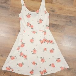 Cute White Dress With Flowers