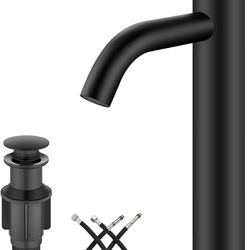 Stainless Steel Bathroom Sink Faucet Single Handle One Hole Round Body with Pop up Drain Basin Bowl Vanity Lavatory Mixer Tap