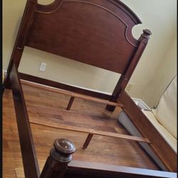 Queen size bed, solid wood frame . 