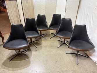 VIRTUE Vintage Mid Century Atomic Retro Swivel Dining Chairs (Set of 6)