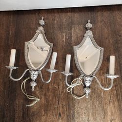 20th Century Lighting Inc Arlington #1107 Mirrored Lighted Wall Sconces 17.5"