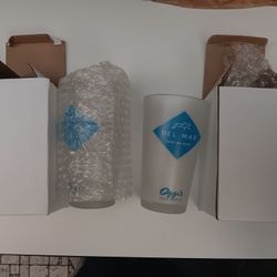 2 Frosted Souvenir Del Mar Racetrack Drinking Glasses Brand New In Box