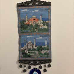 Vtg Saint Sophia / Blue Mosque Istanbul Turkey Wall Decoration With Blue Eye