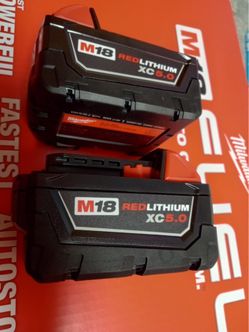 Milwaukee new 5ah batteries 2x $130