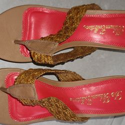 Cork Wedge Thong Sandals 