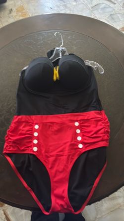 Black and Red Two-Piece Bikini Set