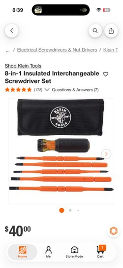 Klein Tools 8-in-1 Insulated Screwdriver Set