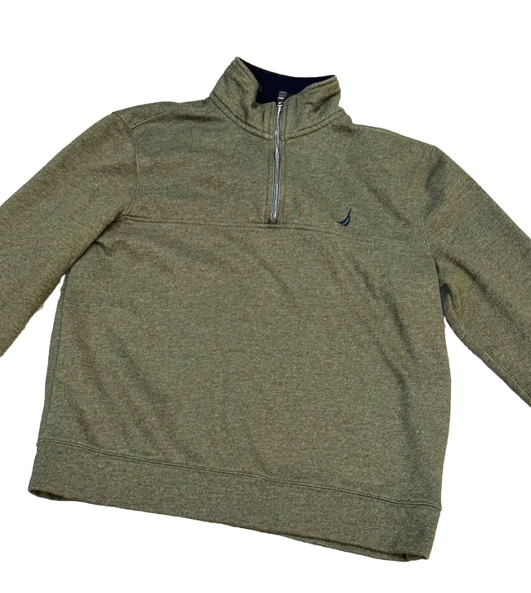 Nautica 1/4 Zip Sweater Pullover Sz S Men’s Green Excellent Condition