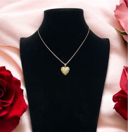 Beautiful Paperclip Necklace With Amazing Nugget Heart Shaped Pendant!