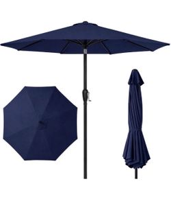 3 Tier 9 ft Outdoor Patio Umbrella with Tilt and Crank, with base