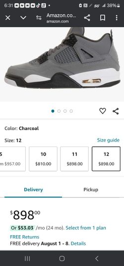 Nike Air Jordan Retro 4s Charchoal Grey