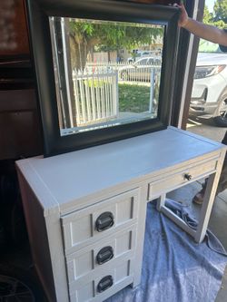 Vintage Desk/ vanity with mirror