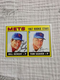 1967 Topps Mets Rookie Stars Baseball Card - Bill Denehy & Tom Seaver