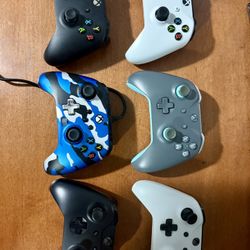 Xbox Controller Lot (6 Total) + Charger Dock – Wireless & Wired Bundle