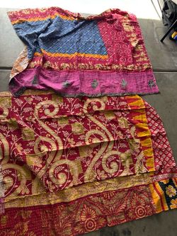 Indian Kantha Quilt Throws, 10 pieces