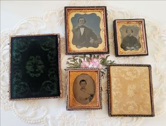 3 Ambrotype Photographs with 2 cases