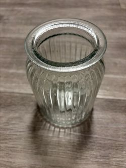 Small Clear Ribbed Glass Bud Vase
