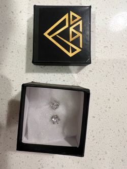Lab made, ethical 1 ct each diamond earrings