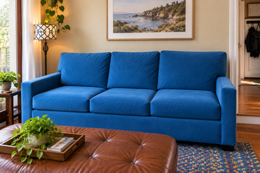 Royal Blue Sleeper Sofa w Queen-pull-out Air Mattress