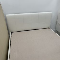 Queen Bed Frame White Material 
