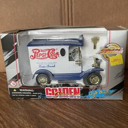 Golden Classic Pepsi Cola Special Edition Diecast Gift Bank Truck (1996) Hot Wheels Matchbox