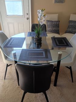 Beautiful glass dining room table