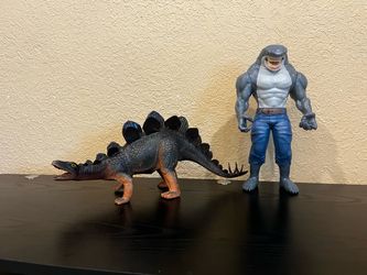 16” Long Vintage 1986 Stegosaurus And A 12” Shark Man…$30