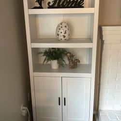 New Condition White Bookshelf Cabinet