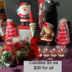 New Vintage Christmas Holiday Candles  🕯️ 🎄🎅$5 Ea $30 For All