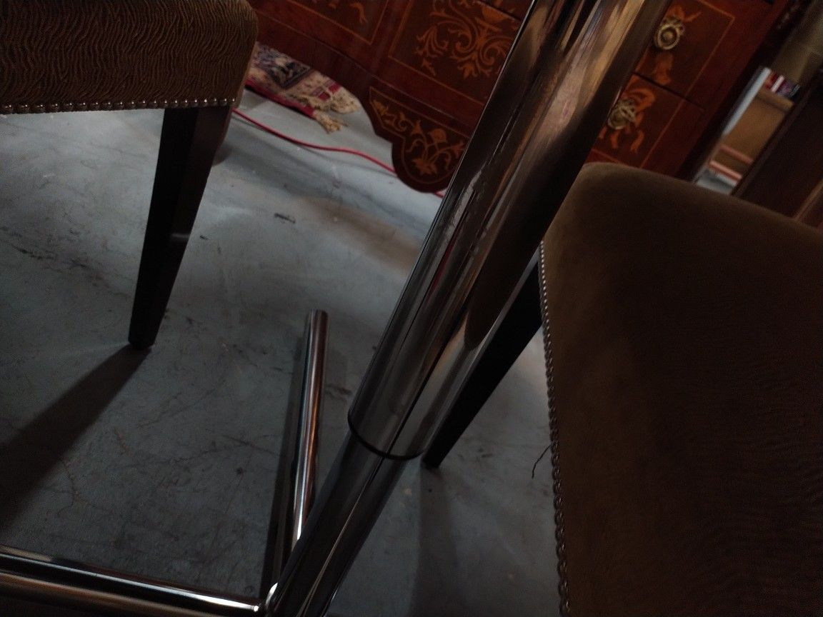 Wonderful Easy Adjustable Table With Chrome Finishing