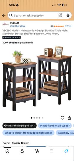 Night stands side table set