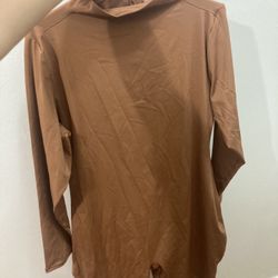SKIMS Size 4X ALL-IN-ONE LONG SLEEVE MID THIGH ONESIE CARAMEL NWT Jumpsuit