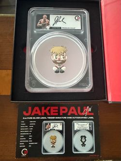 Jake Paul “Problem Child” Signed 2oz Silver Chibi PCGS PR70 DCAM NIUE 2024 RARE