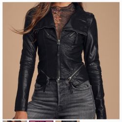 Lulus Black Leather Jacket 