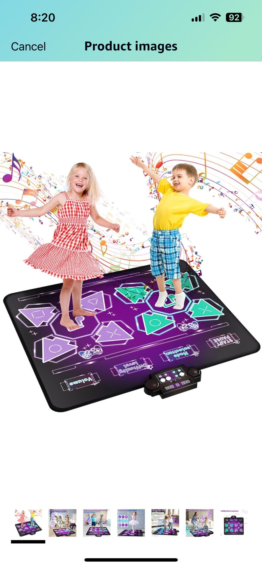 Kids Dance Mat Toys - 2-Player Dance Pad Gifts for Girls Boys Toddlers 3 4 5 6 7 8 9 + Year Old Electronic Dancing Mat Floor Games Toy with Music Ligh