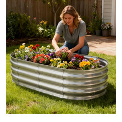 Brand new Raised Garden Bed for Outdoor: Durable Metal Vegetable Plant Container Kit - Planter Box for Gardening Flower Trough