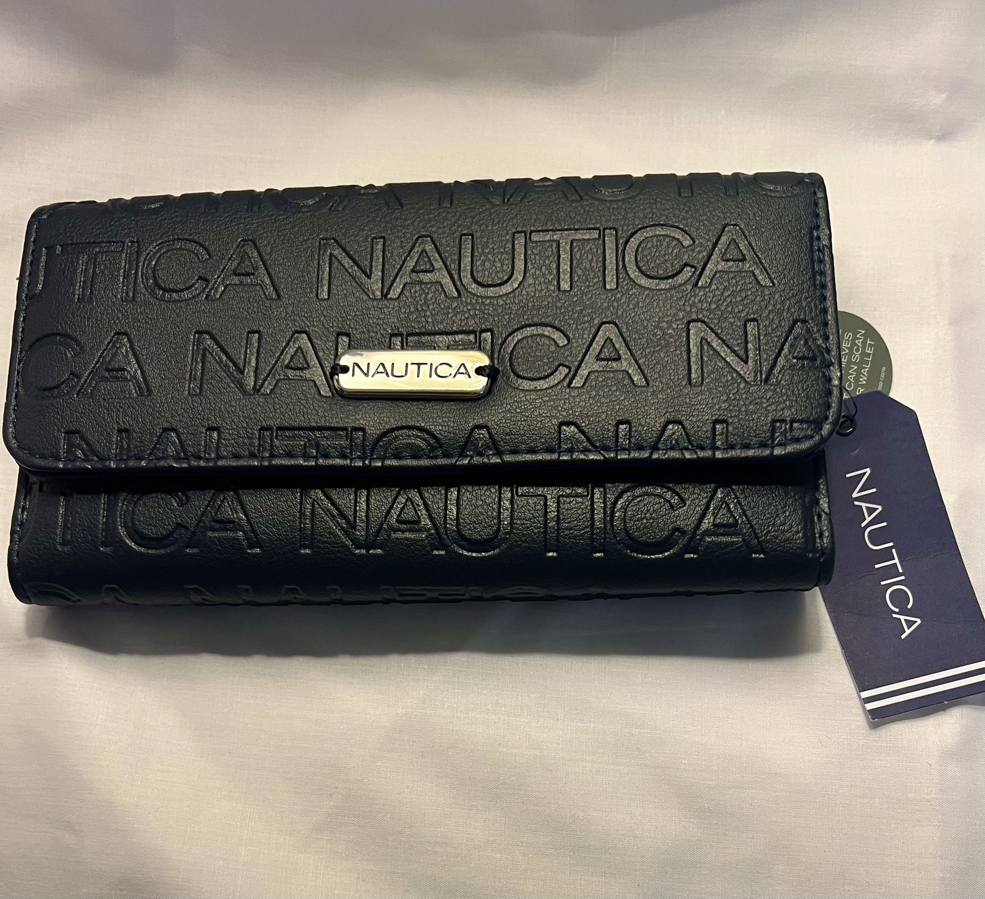 NEW NAUTICA Women’s Wallet RFID Money Manager Deep Sea Dive Navy